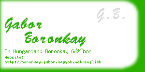 gabor boronkay business card
